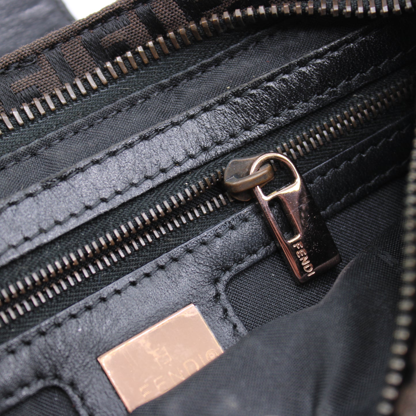 Fendi Brown Zucca Canvas Mini Mama Baguette Shoulder Bag