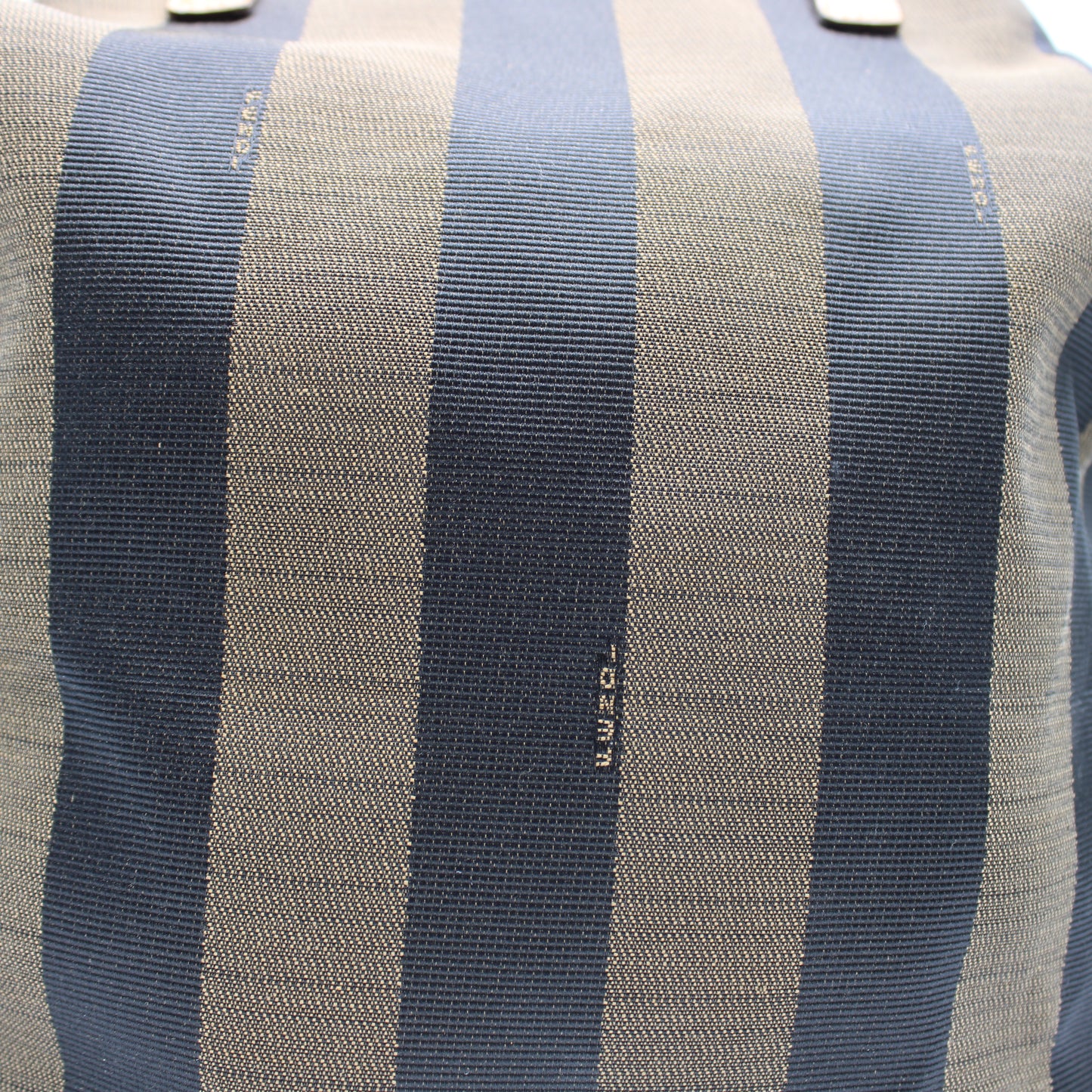 Fendi 2011 Pequin Striped Pattern Bucket Tote Brown #2