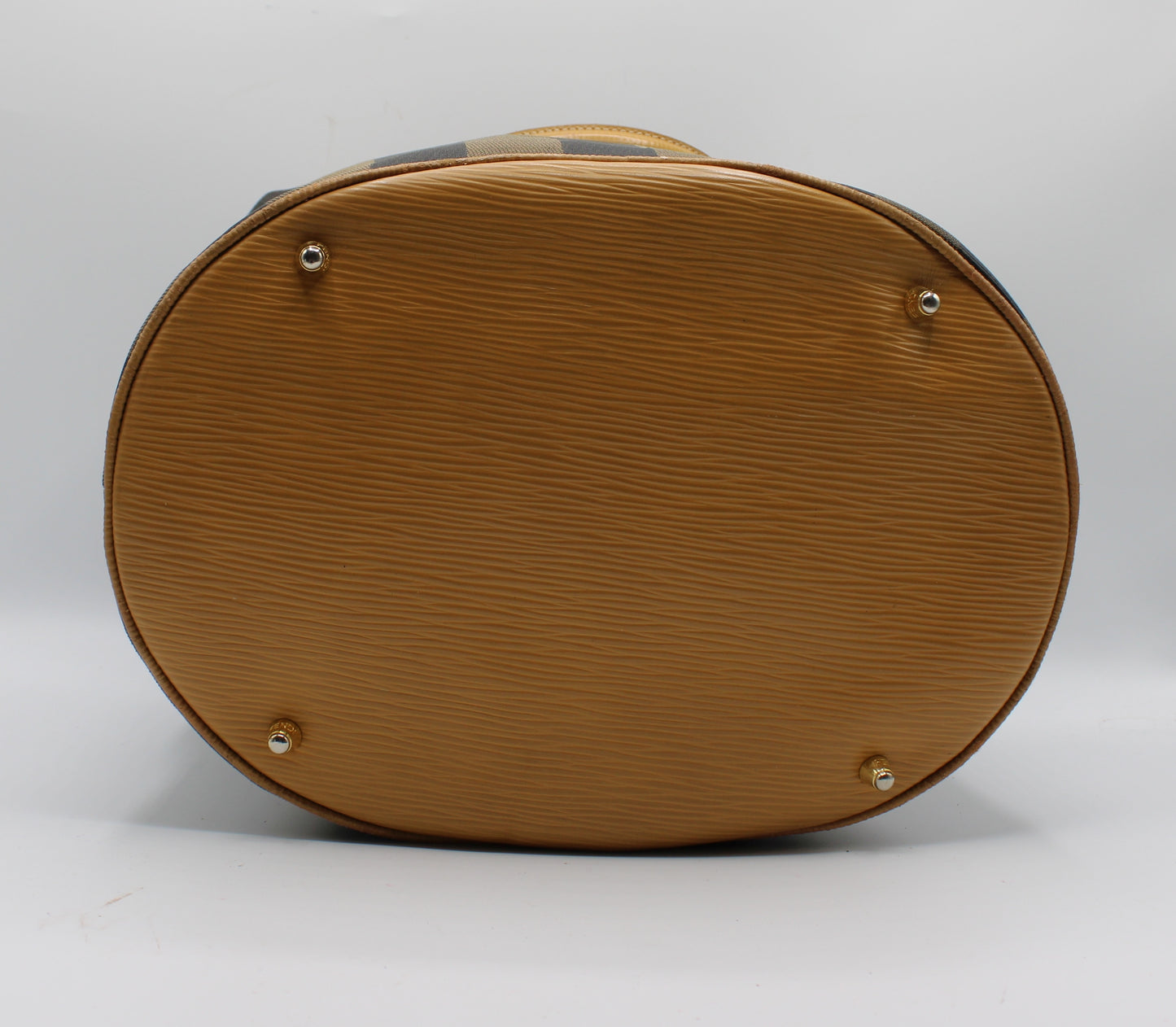 Fendi 2011 Pequin Striped Pattern Bucket Tote Brown #2