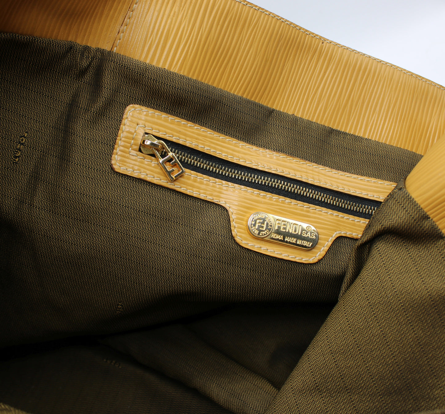 Fendi 2011 Pequin Striped Pattern Bucket Tote Brown #2