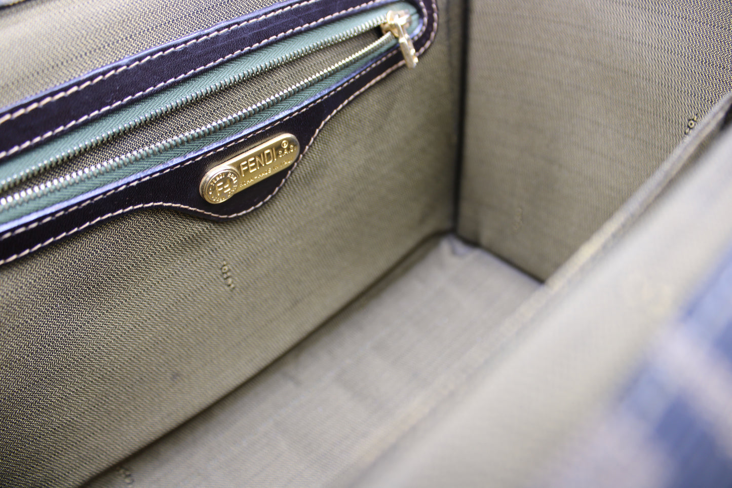 Fendi Brown Zucca Canvas Leather Vanity Crossbody Bag