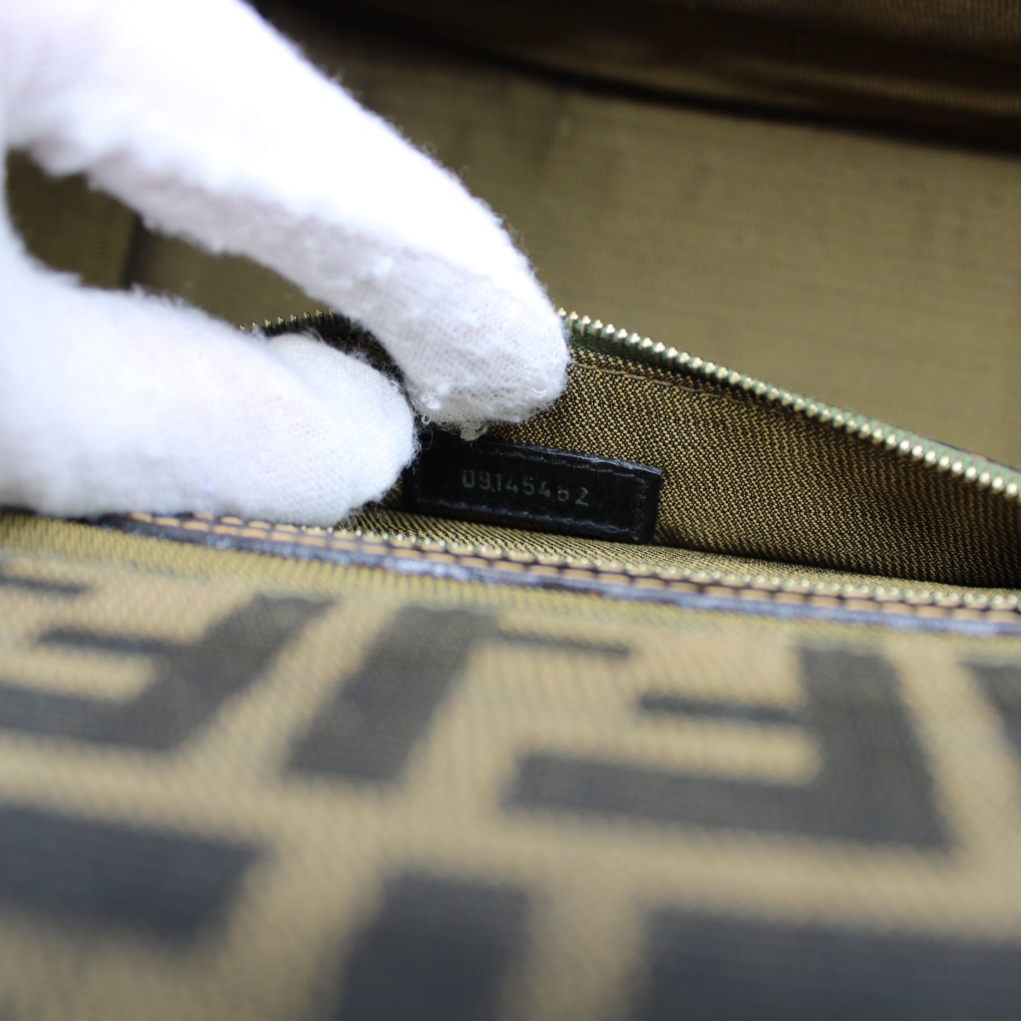 Fendi Brown Zucca Canvas Leather Vanity Crossbody Bag