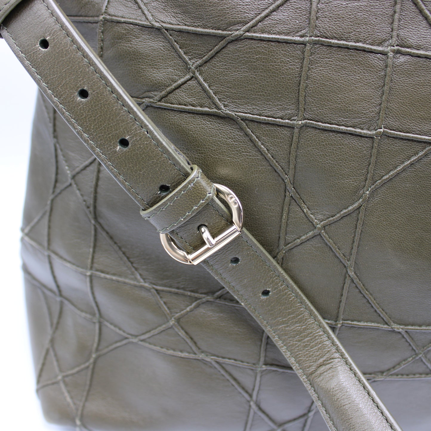 Christian Dior Khaki Leather Granville Large Tote Bag