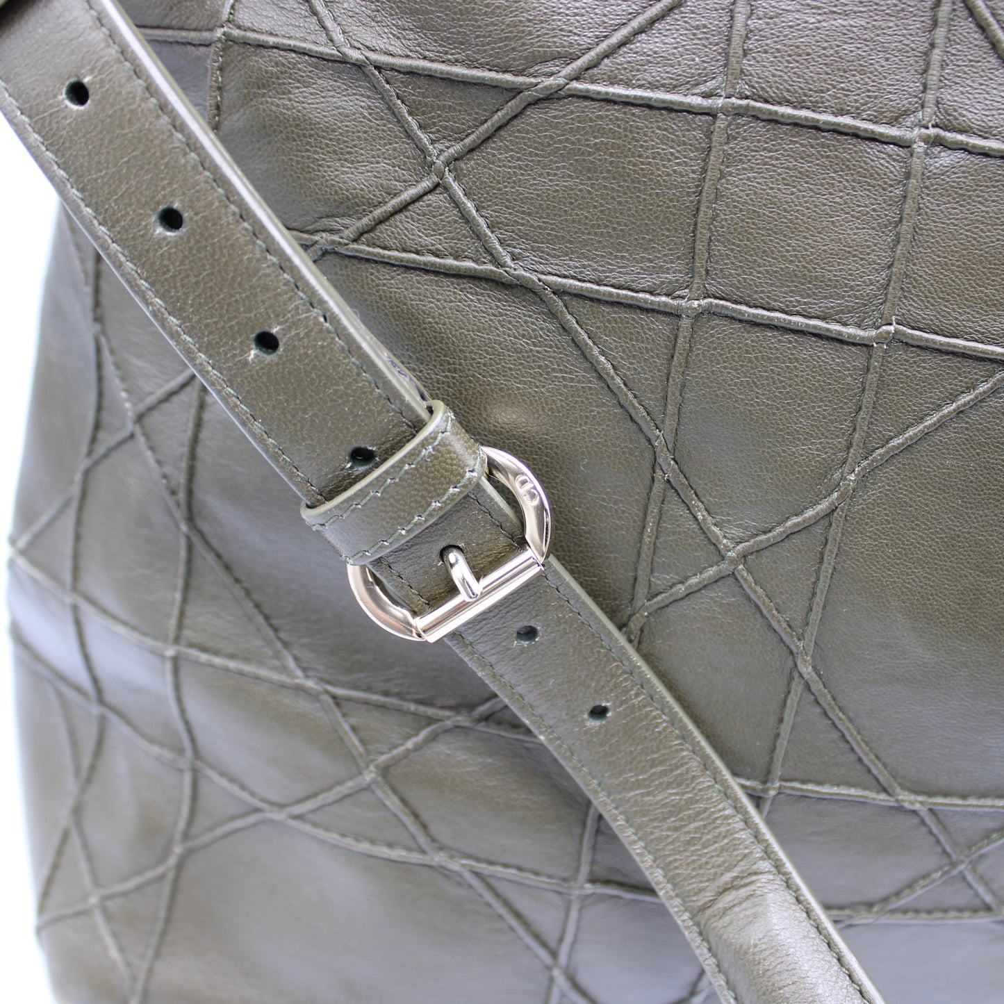 Christian Dior Khaki Leather Granville Large Tote Bag