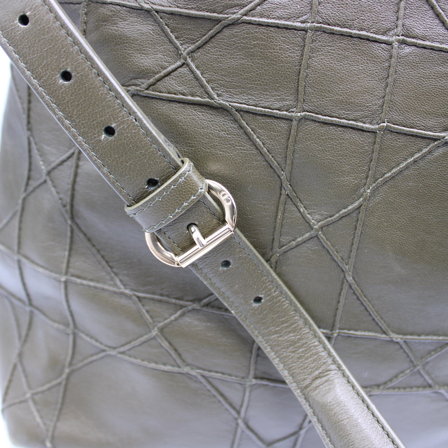 Christian Dior Khaki Leather Granville Large Tote Bag