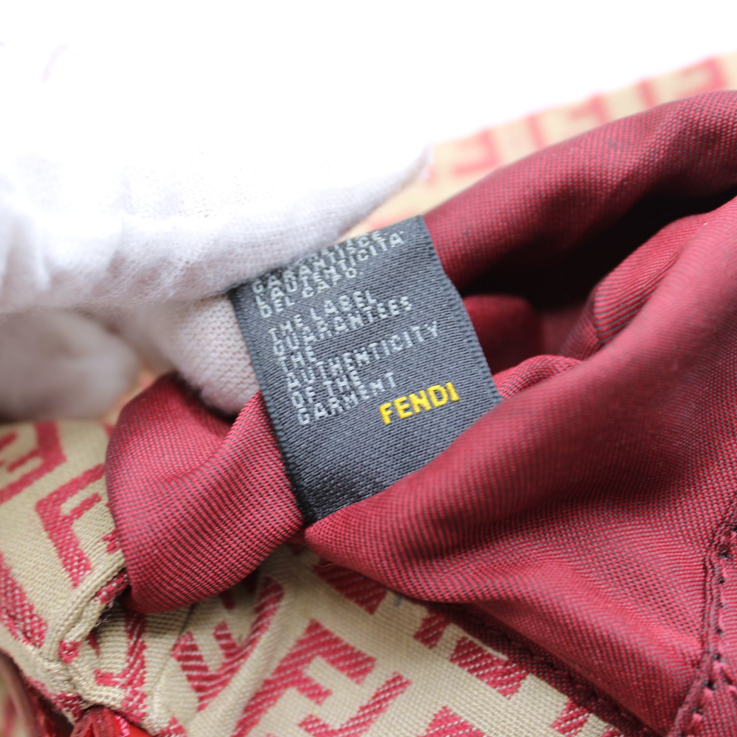 Fendi Red Zucca Canvas Baguette Mini Shoulder Bag