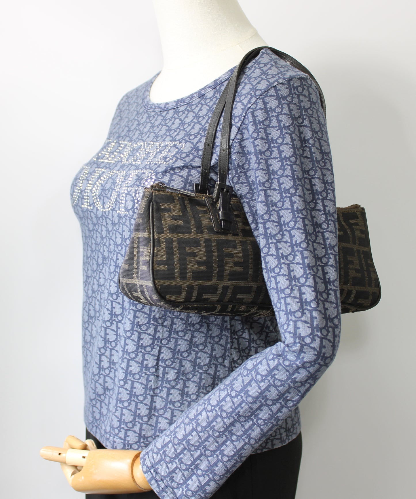 Fendi Brown Zucca Canvas Mini Rectangular Tote Bag