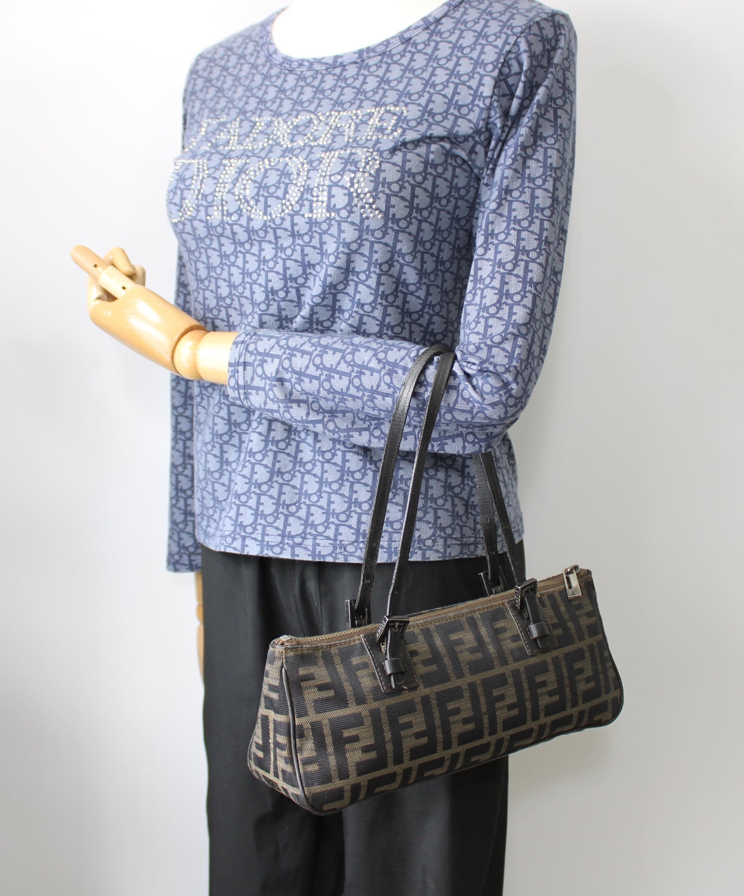 Fendi Brown Zucca Canvas Mini Rectangular Tote Bag