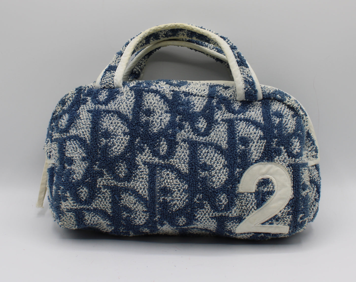 Christian Dior Blue Terry Cloth Number 2 Hand Bag