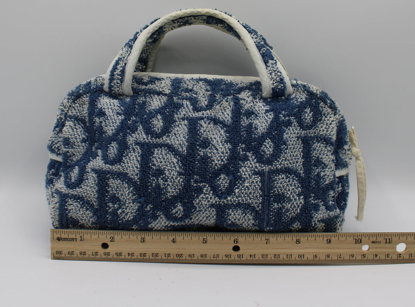 Christian Dior Blue Terry Cloth Number 2 Hand Bag