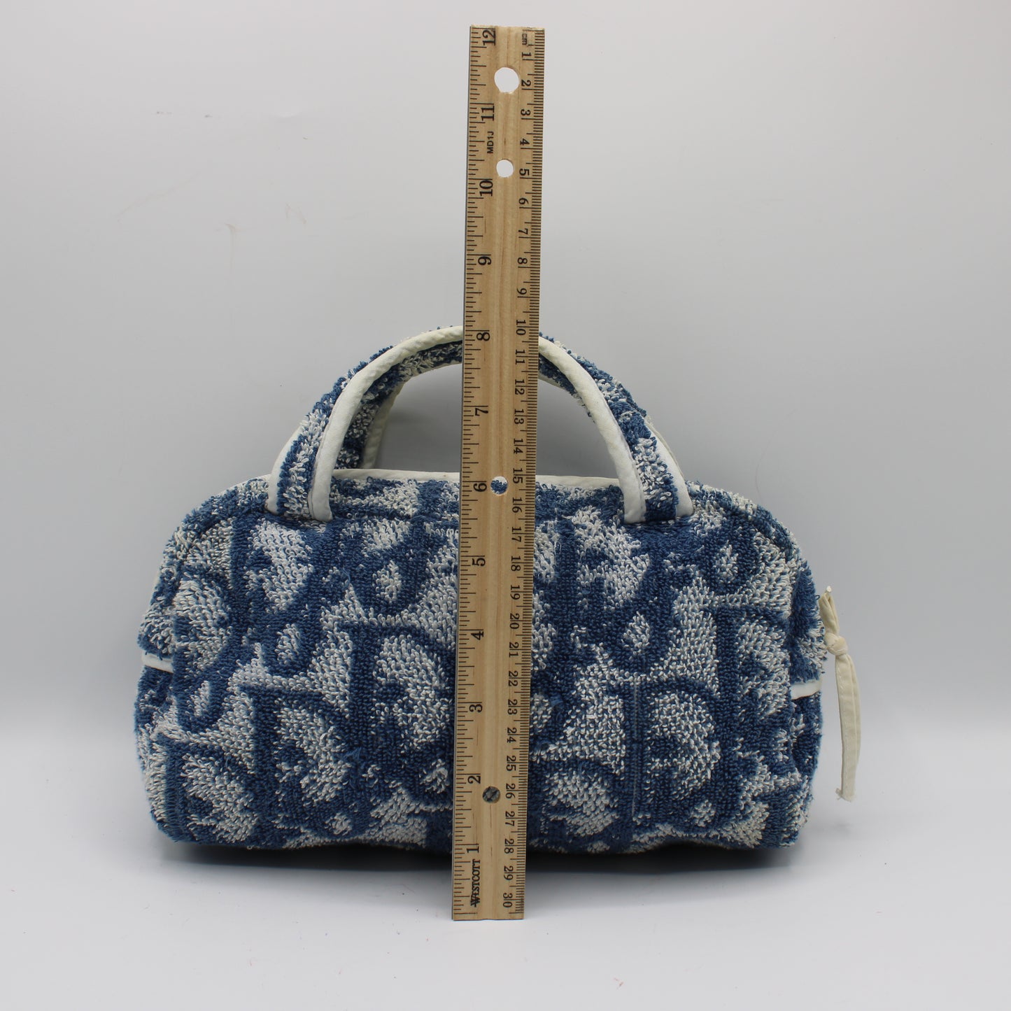 Christian Dior Blue Terry Cloth Number 2 Hand Bag