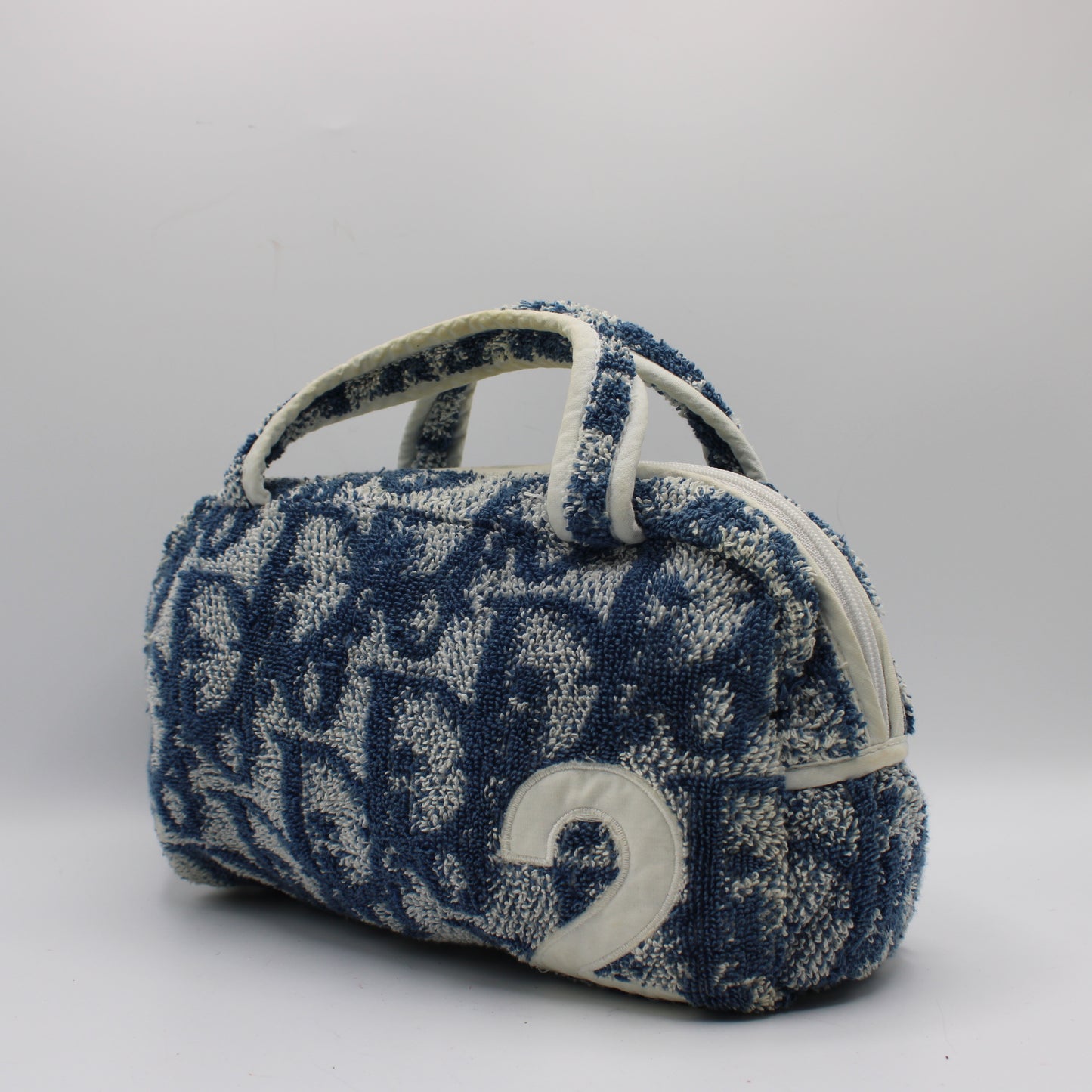 Christian Dior Blue Terry Cloth Number 2 Hand Bag