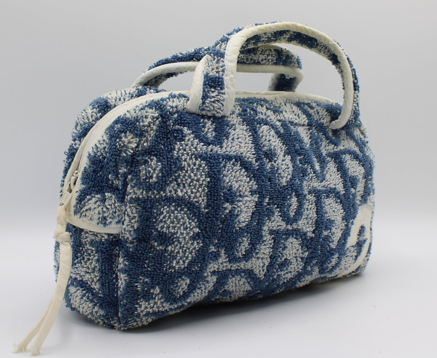 Christian Dior Blue Terry Cloth Number 2 Hand Bag