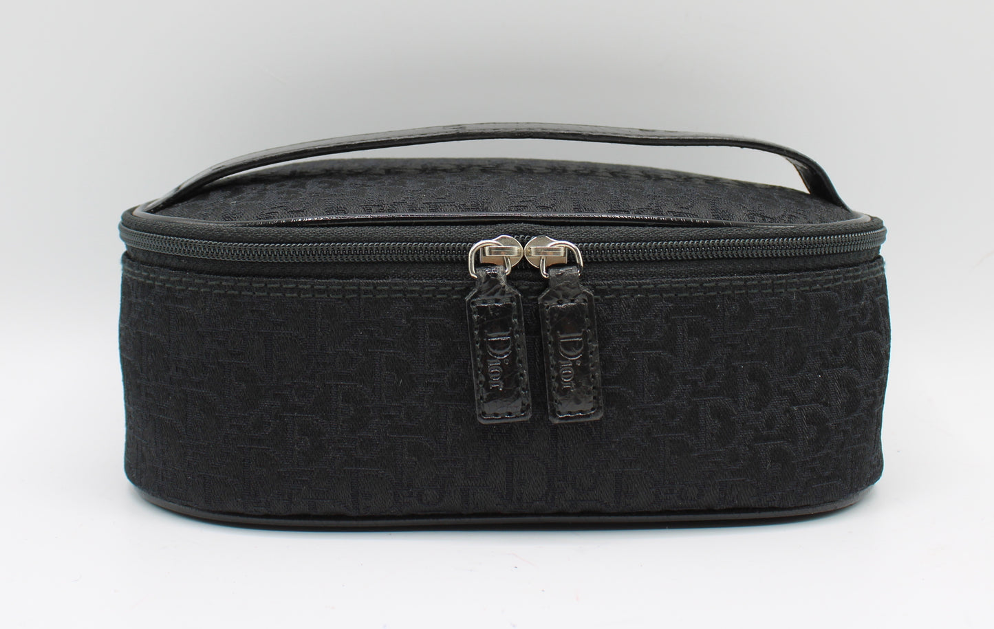 Christian Dior Black Logo Cloth Mini Vanity Bag