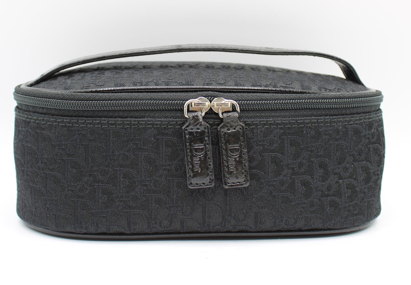 Christian Dior Black Logo Cloth Mini Vanity Bag