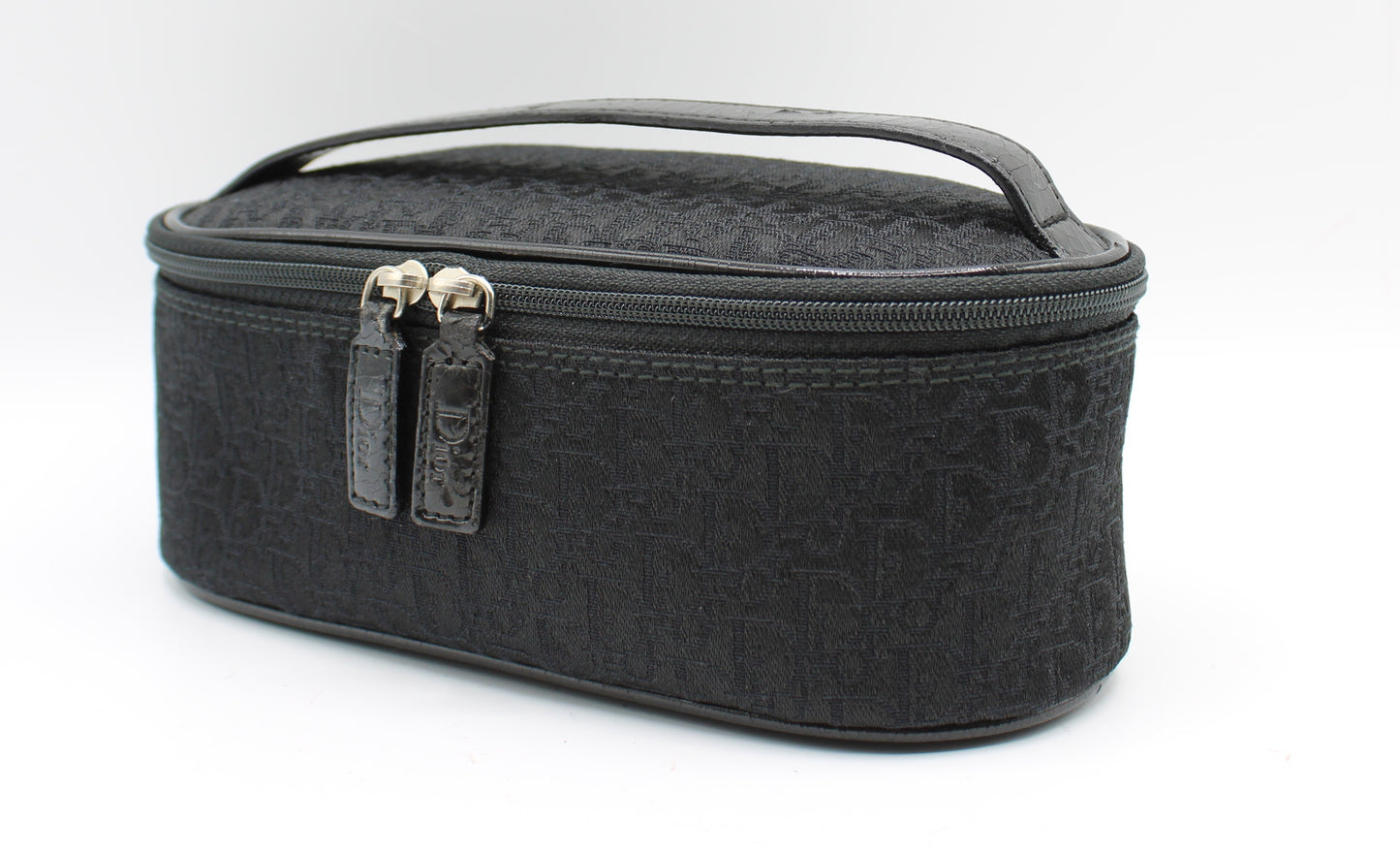 Christian Dior Black Logo Cloth Mini Vanity Bag