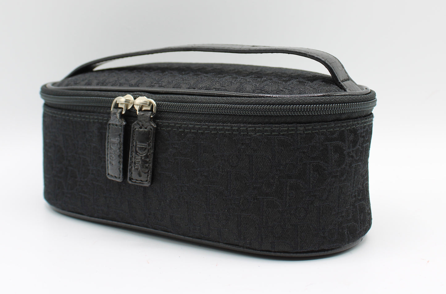 Christian Dior Black Logo Cloth Mini Vanity Bag