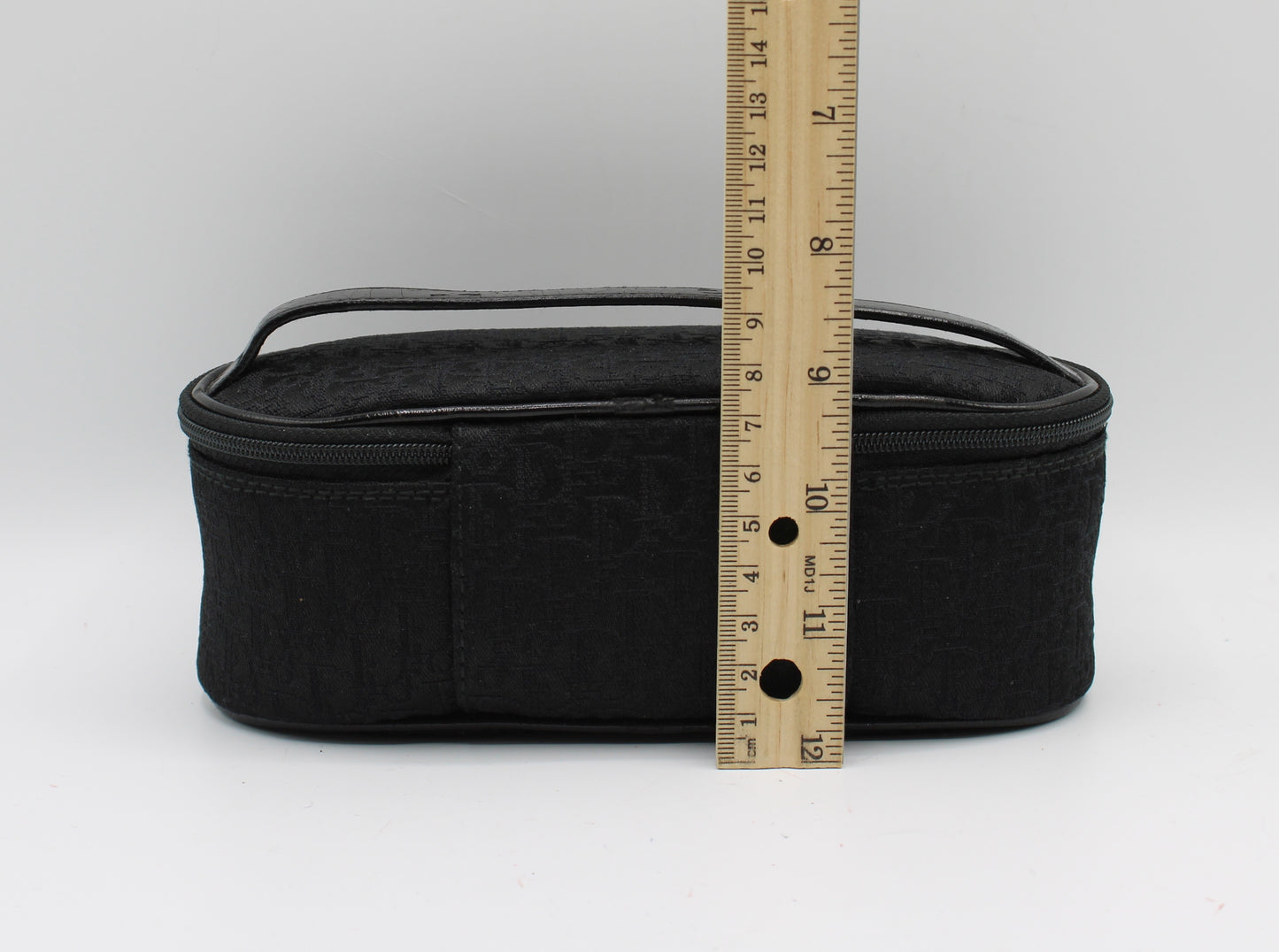 Christian Dior Black Logo Cloth Mini Vanity Bag