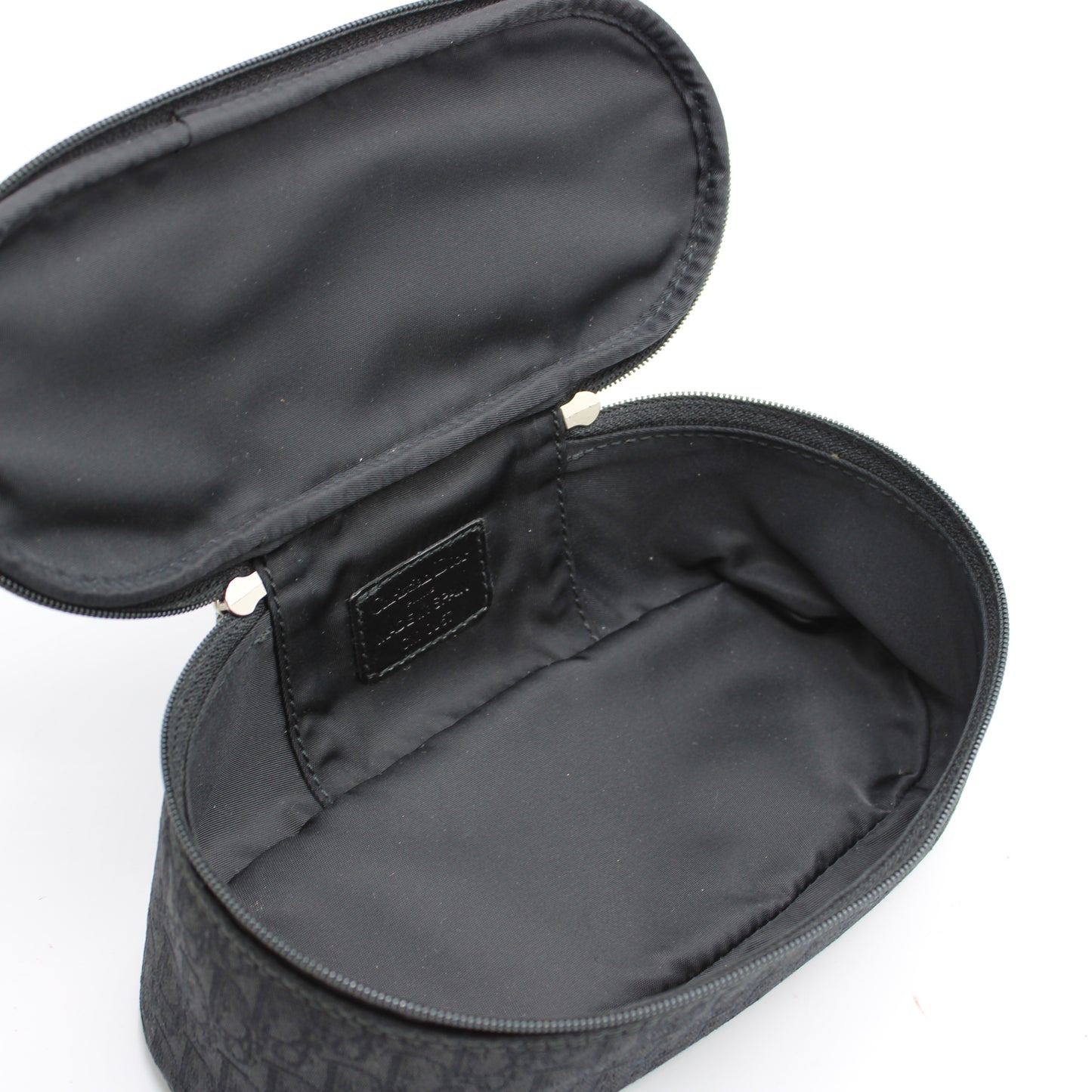 Christian Dior Black Logo Cloth Mini Vanity Bag