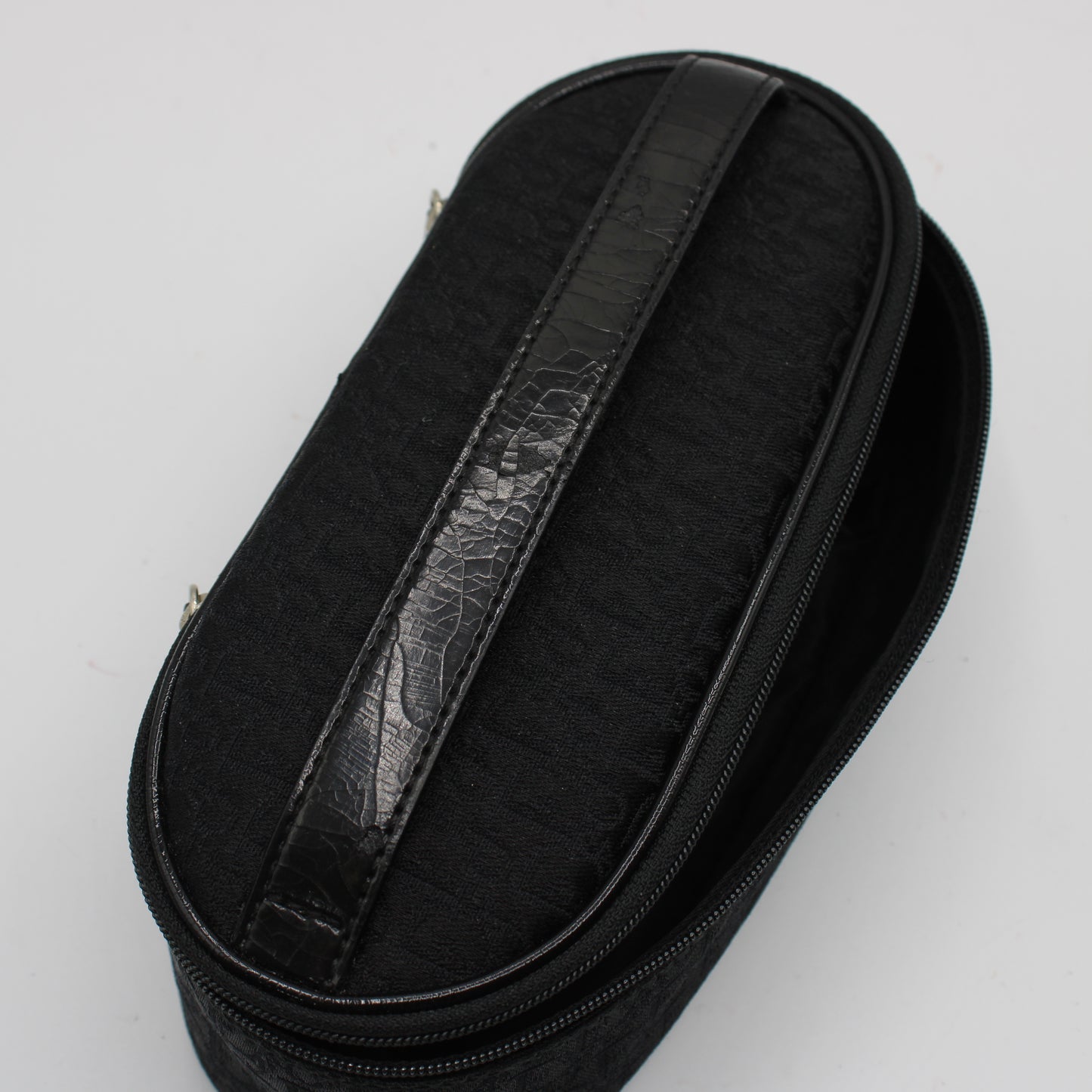 Christian Dior Black Logo Cloth Mini Vanity Bag