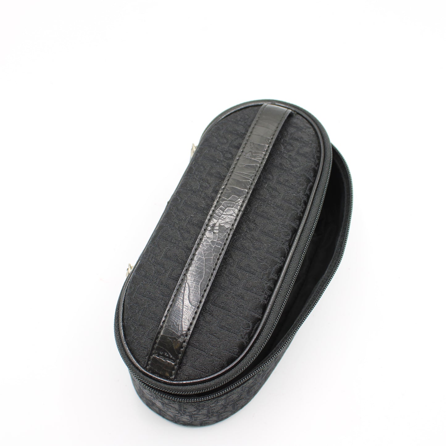 Christian Dior Black Logo Cloth Mini Vanity Bag