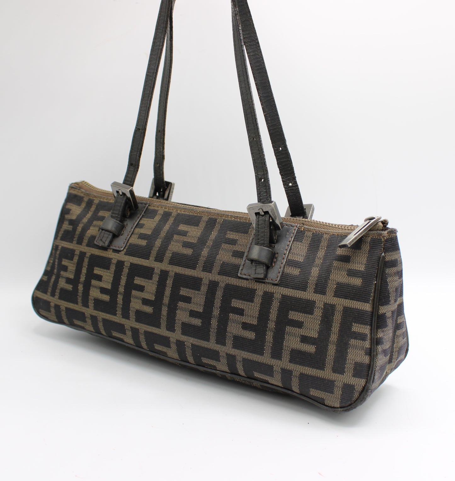 Fendi Brown Zucca Canvas Mini Rectangular Tote Bag