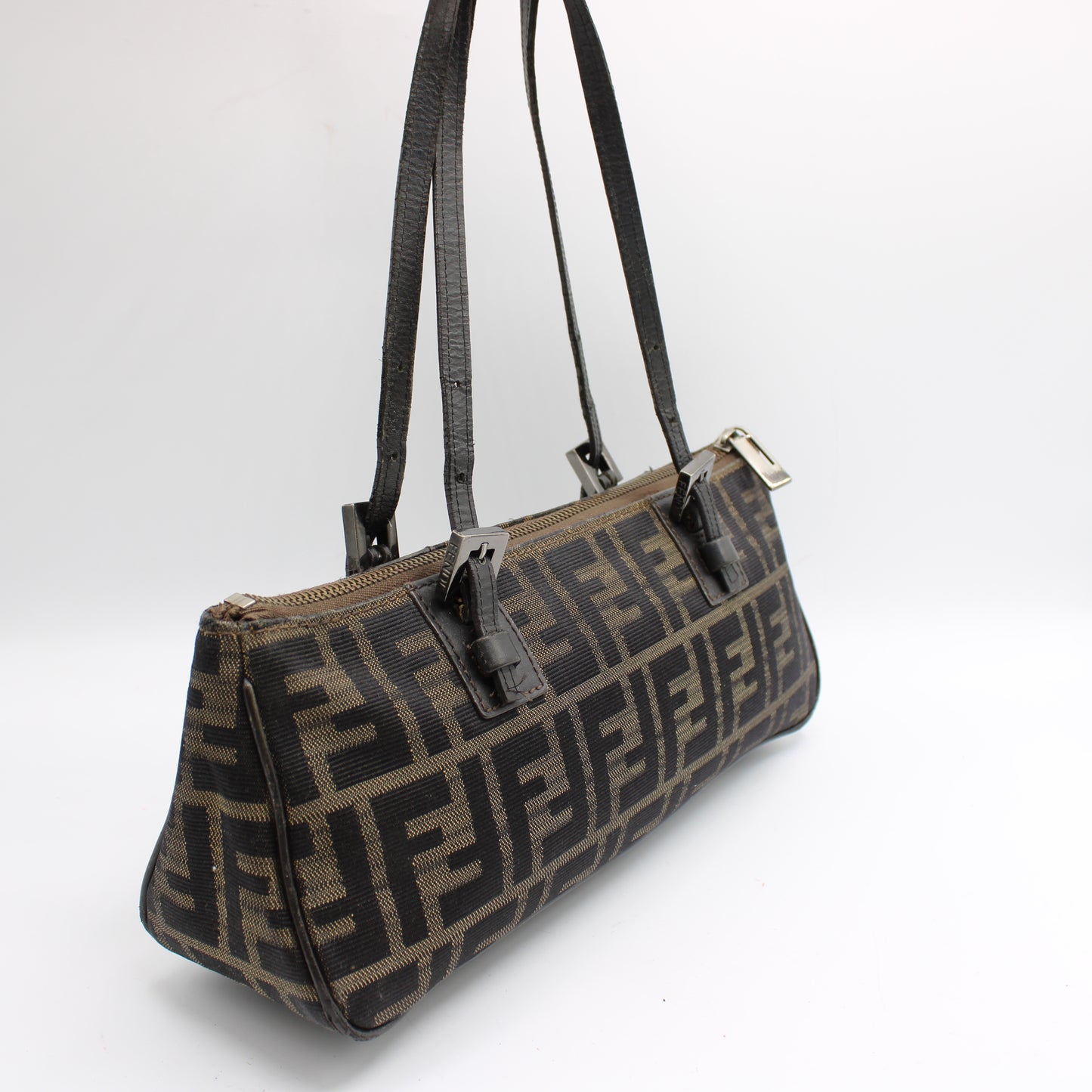 Fendi Brown Zucca Canvas Mini Rectangular Tote Bag