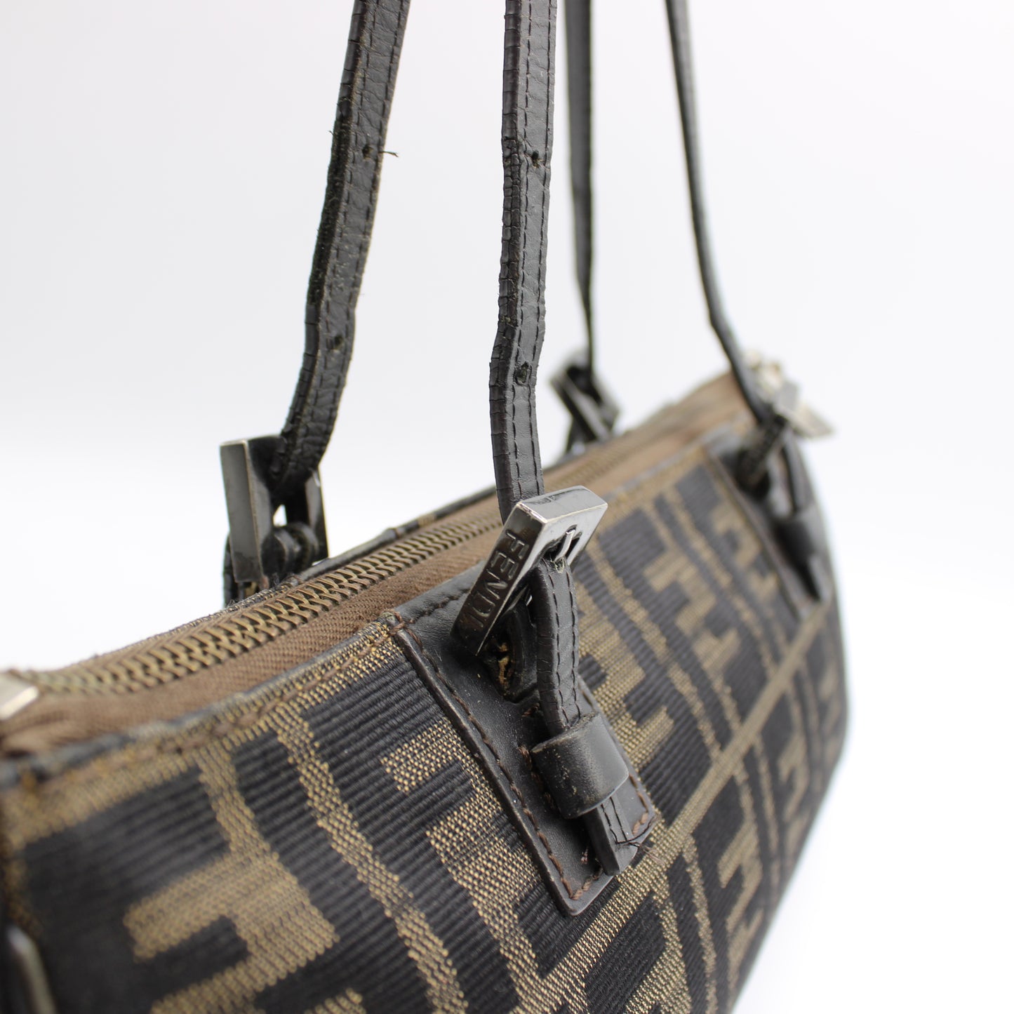 Fendi Brown Zucca Canvas Mini Rectangular Tote Bag