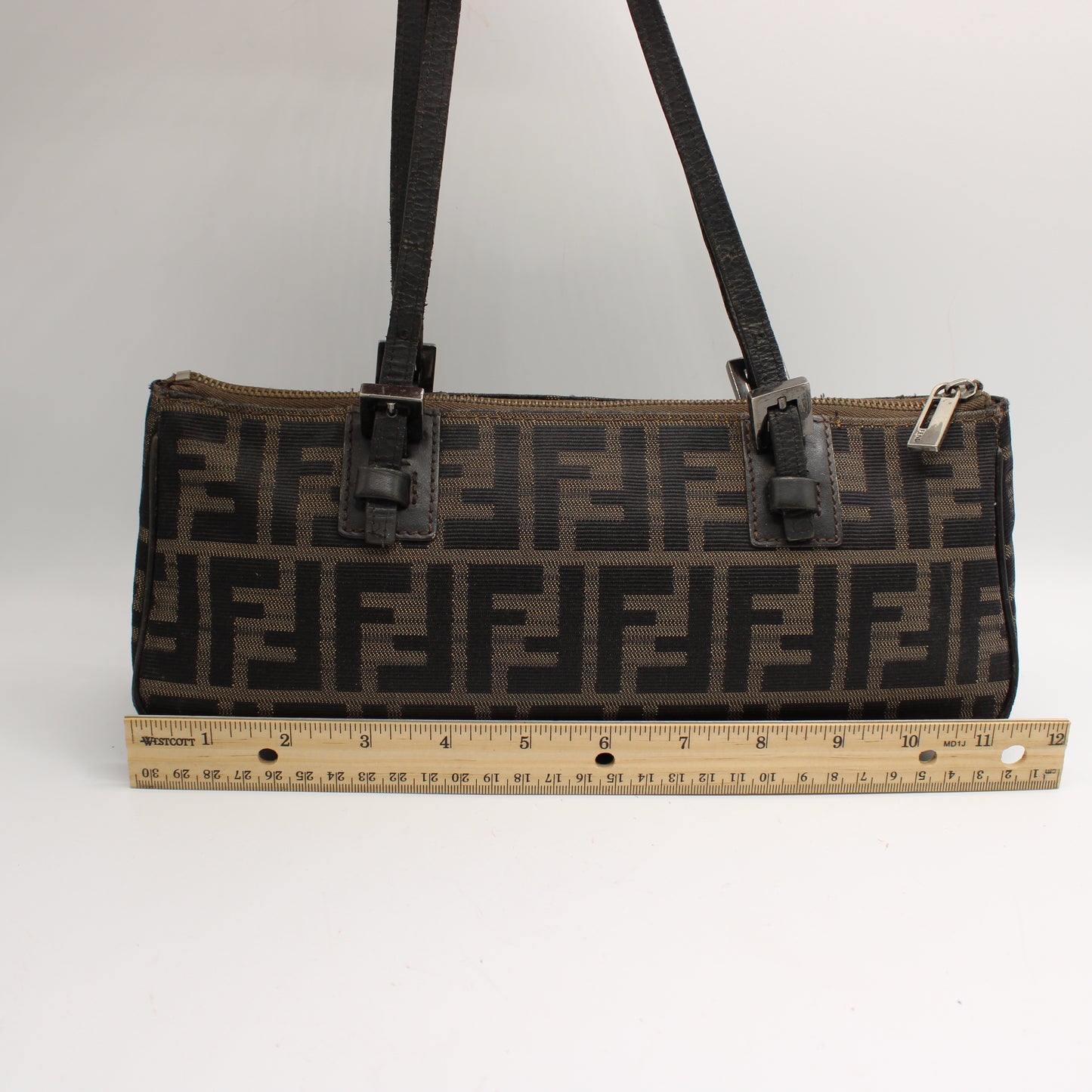 Fendi Brown Zucca Canvas Mini Rectangular Tote Bag