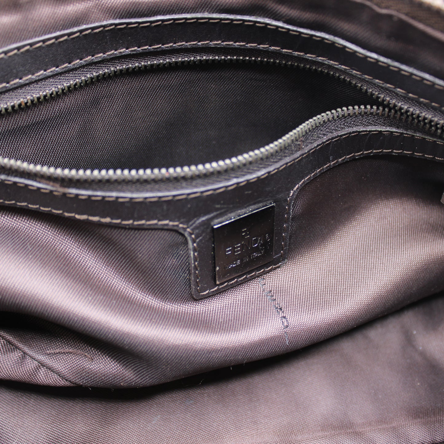 Fendi Brown Zucca Canvas Mini Rectangular Tote Bag