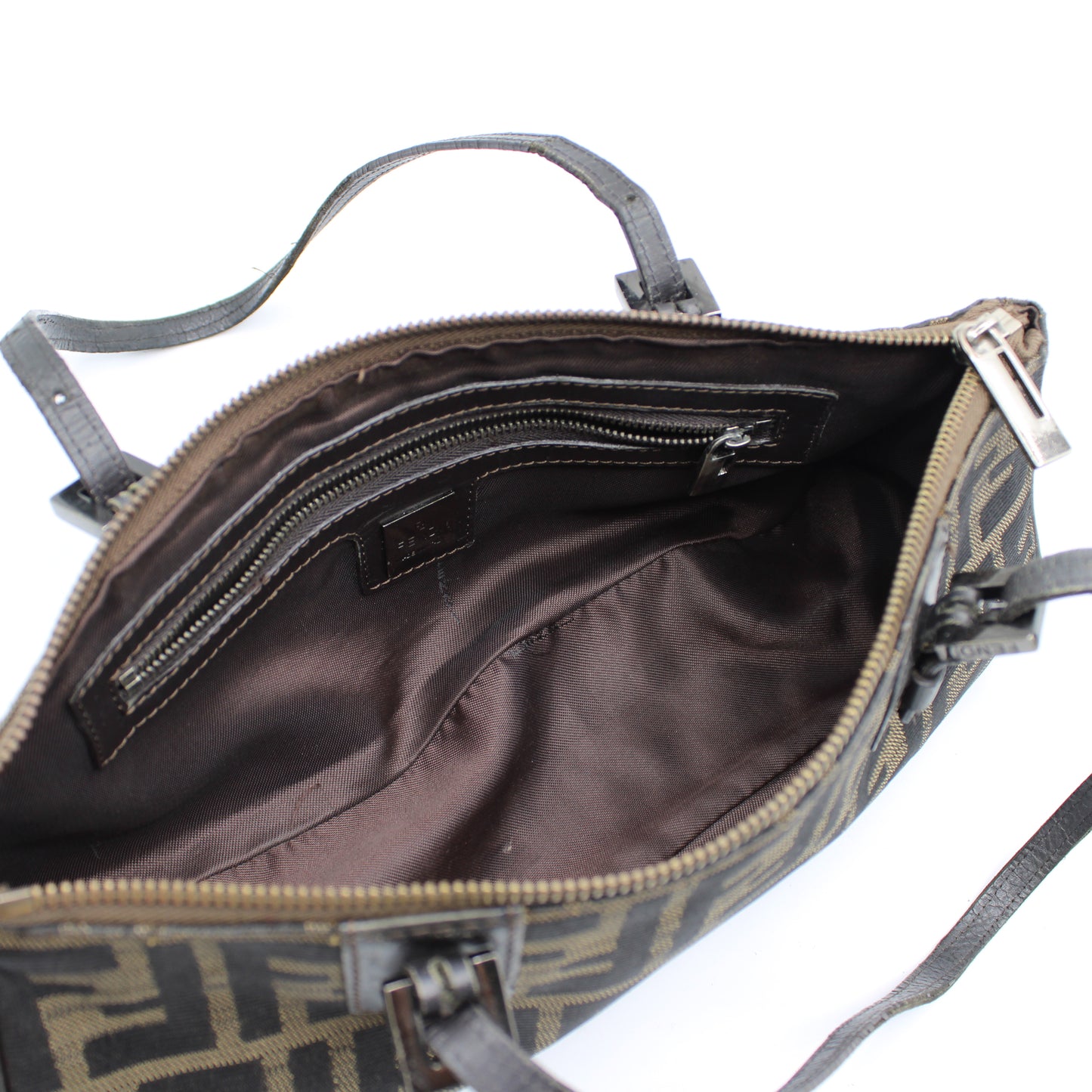 Fendi Brown Zucca Canvas Mini Rectangular Tote Bag