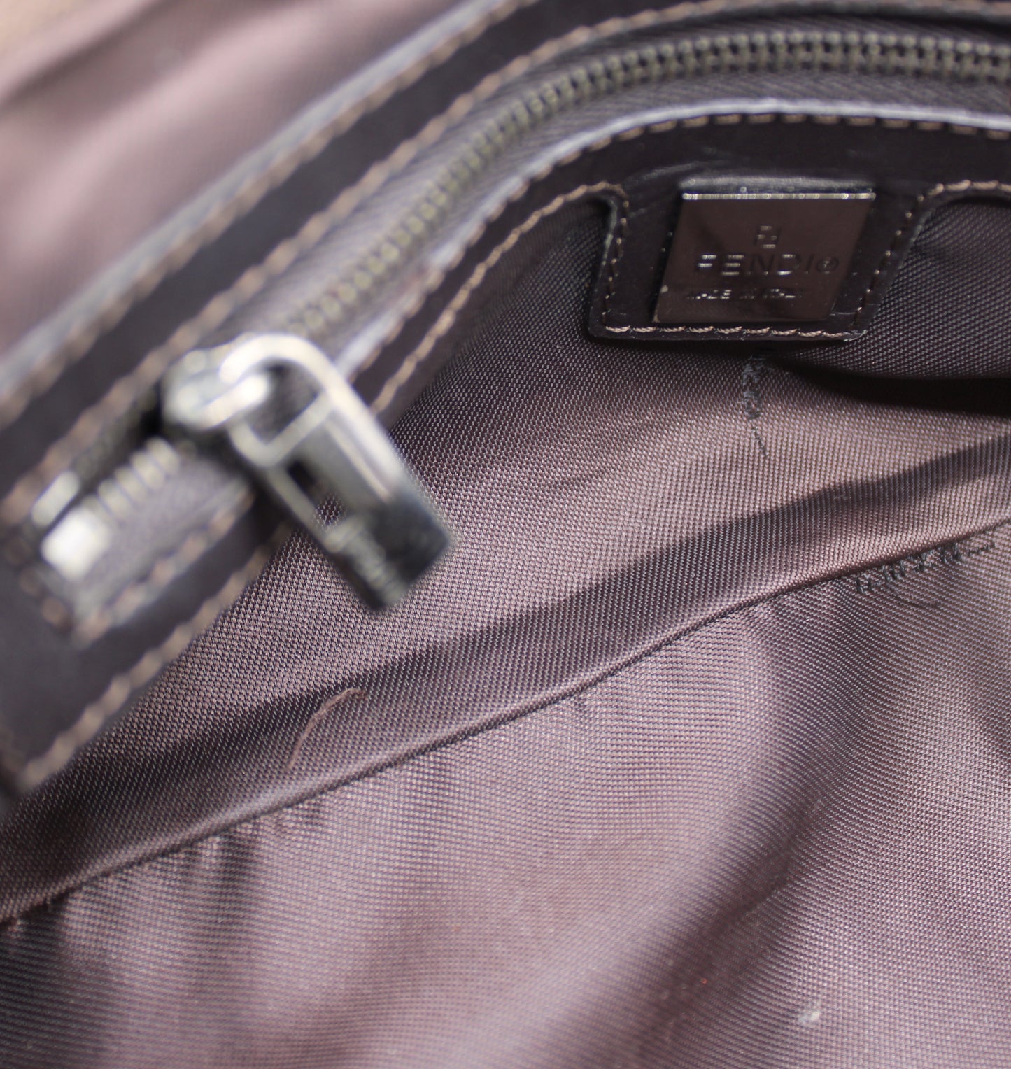 Fendi Brown Zucca Canvas Mini Rectangular Tote Bag