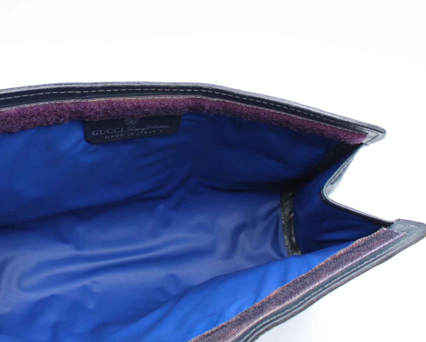 Gucci Navy GG Canvas Sherry Stripe Clutch