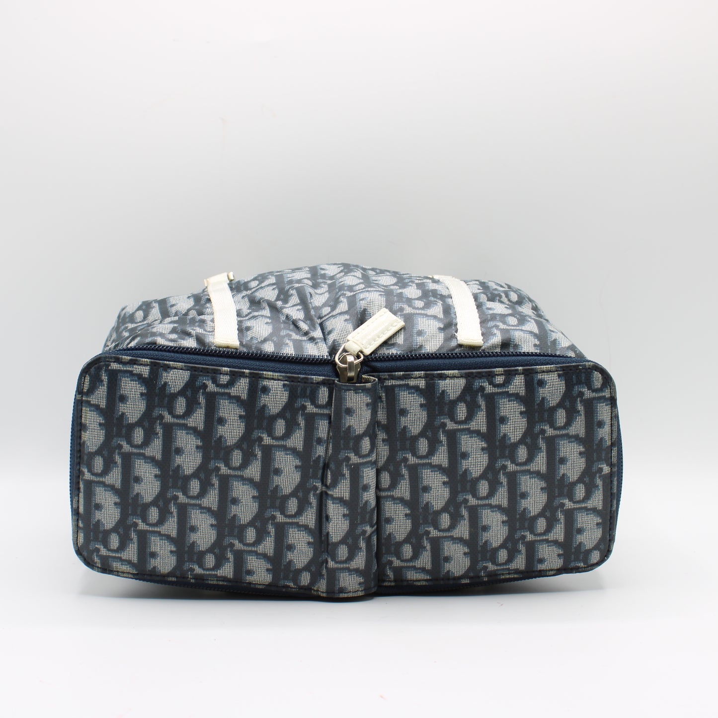 Christian Dior Blue White Trotter Nylon Foldable Travel Handbag