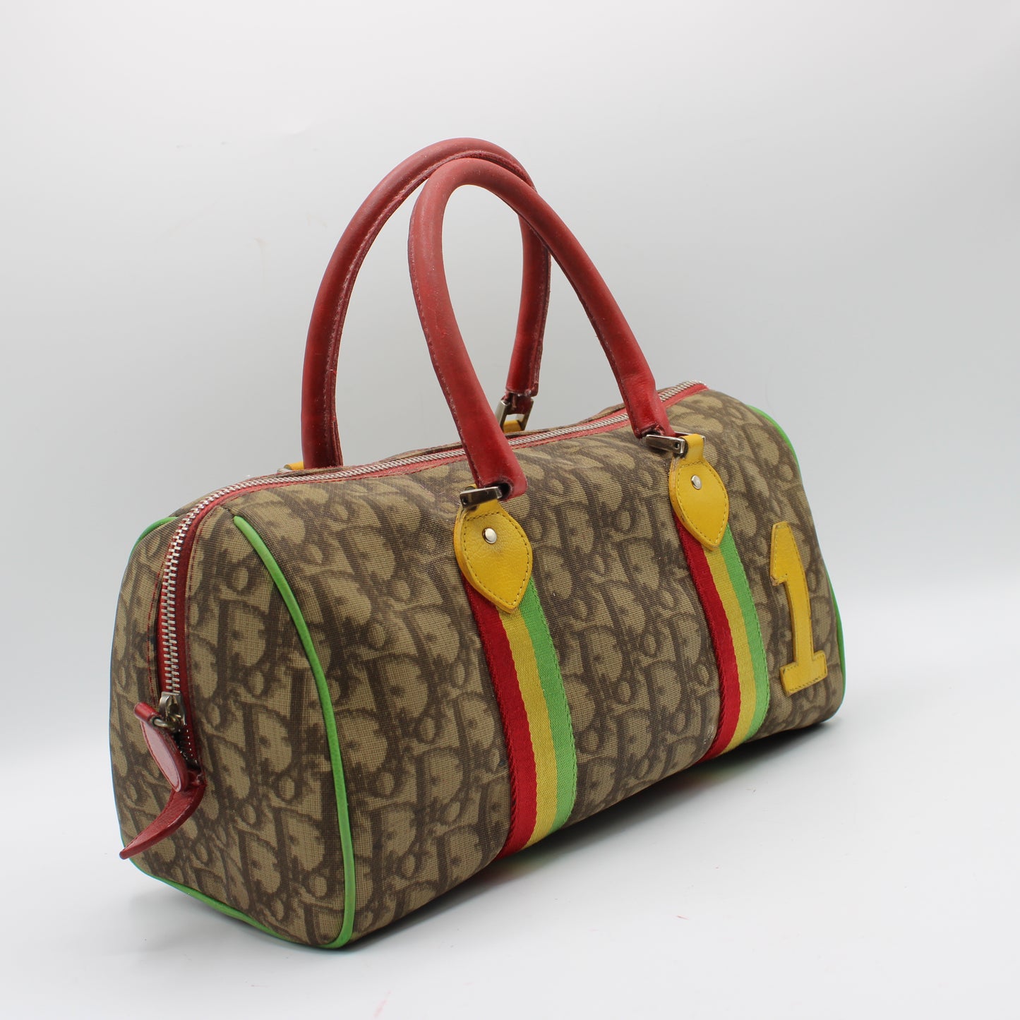 Christian Dior Brown Canvas Rasta Number One Mini Boston Bag