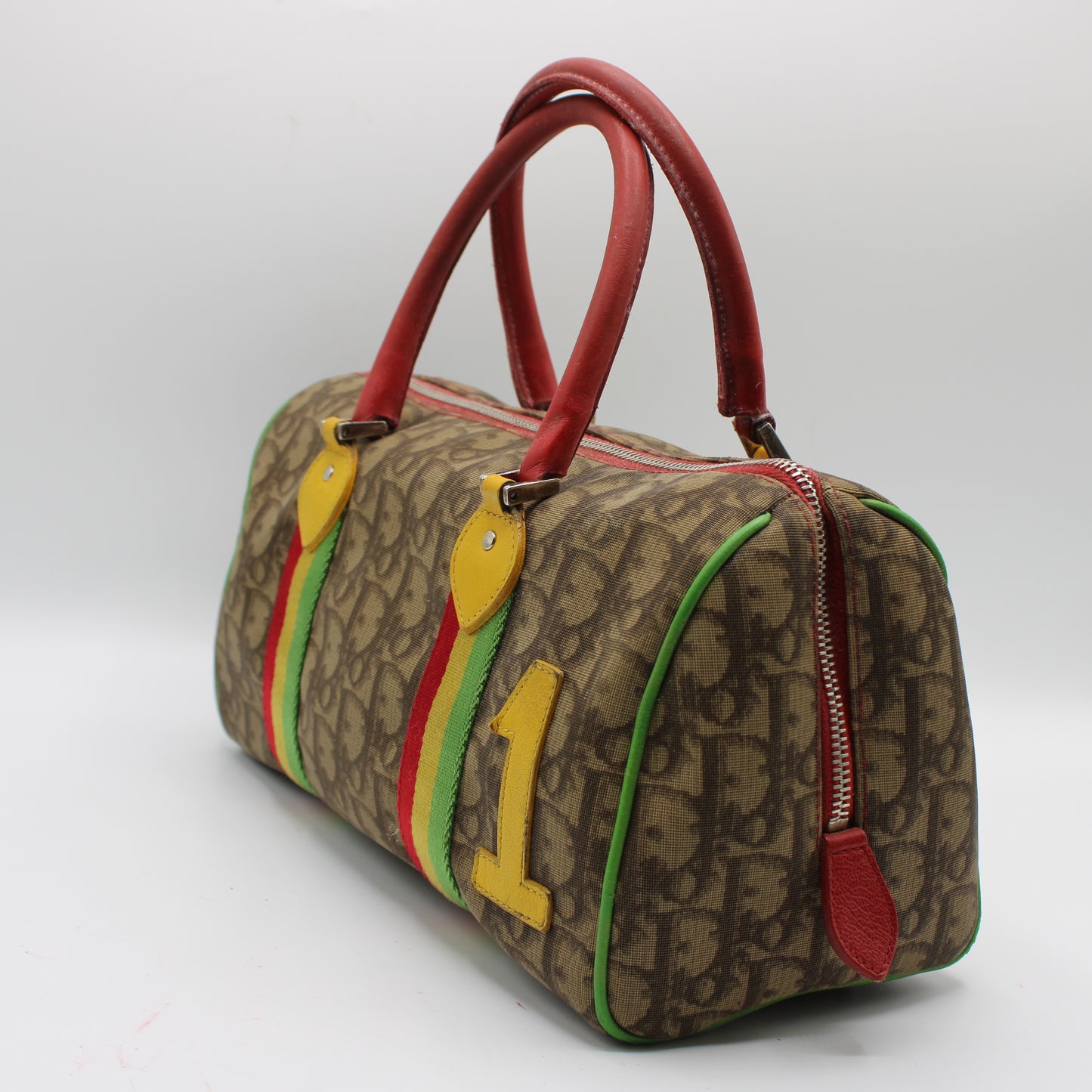 Christian Dior Brown Canvas Rasta Number One Mini Boston Bag