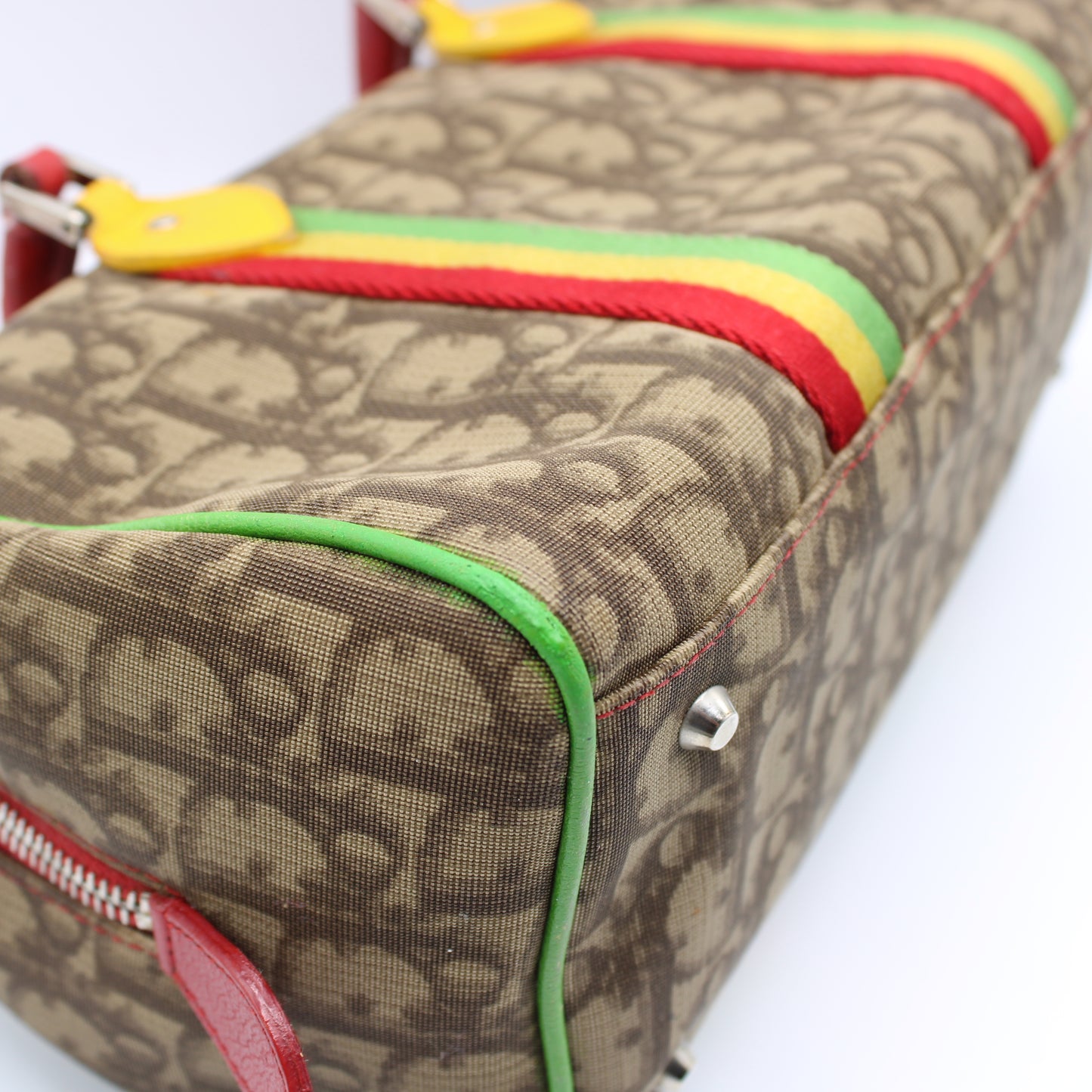 Christian Dior Brown Canvas Rasta Number One Mini Boston Bag