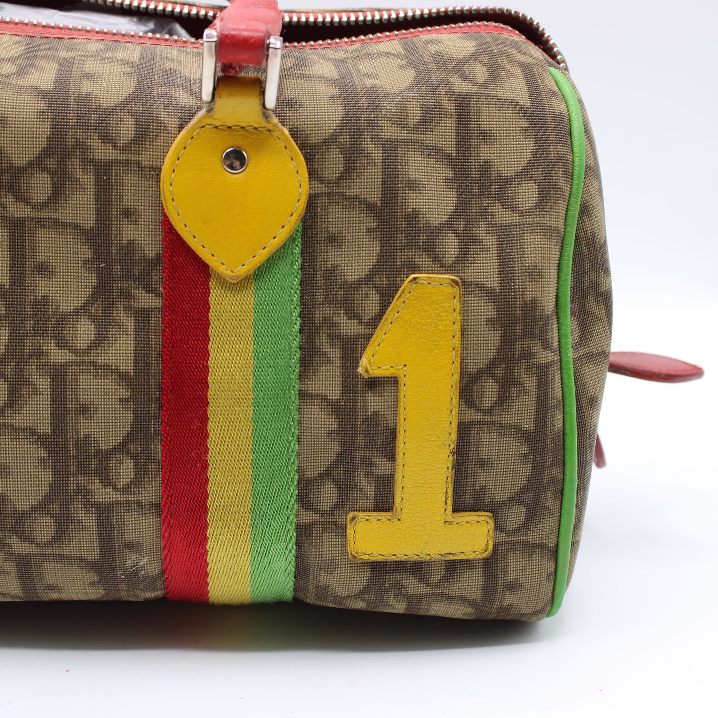 Christian Dior Brown Canvas Rasta Number One Mini Boston Bag