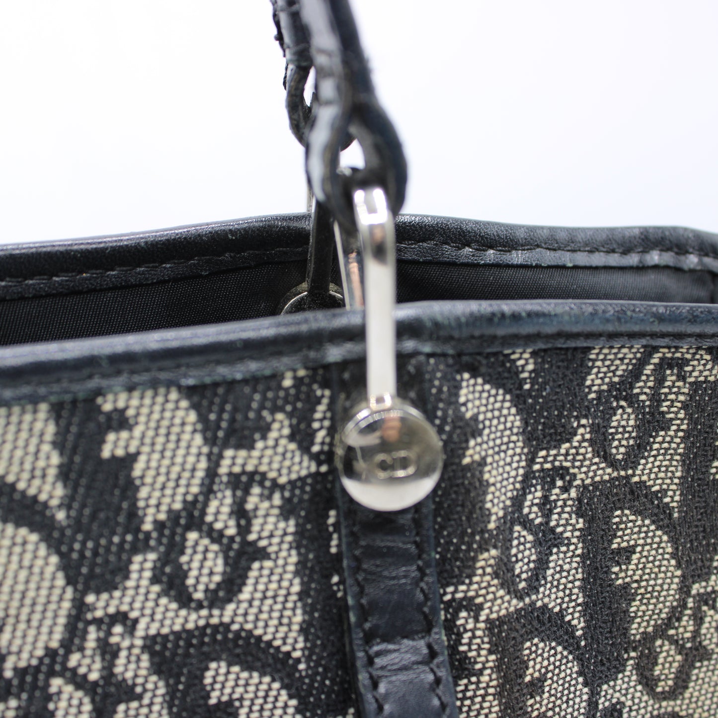 Christian Dior Navy Canvas Trotter Tote Bag