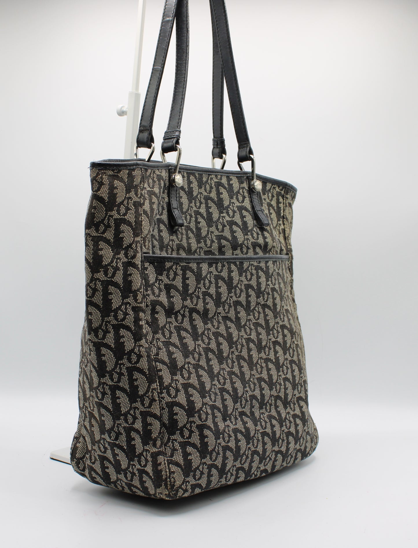 Christian Dior Navy Canvas Trotter Tote Bag