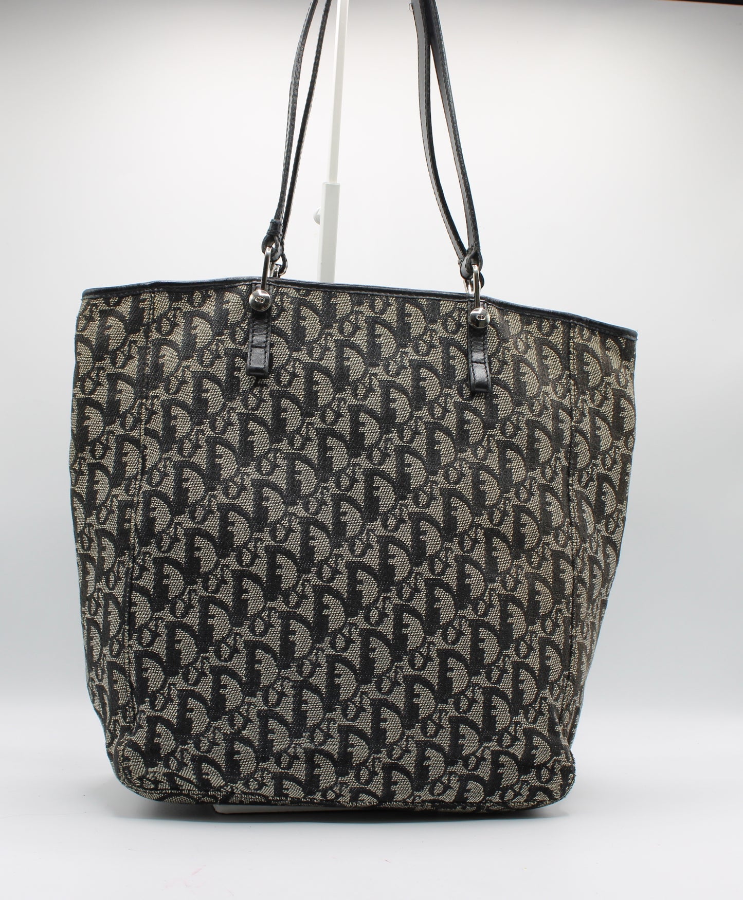 Christian Dior Navy Canvas Trotter Tote Bag