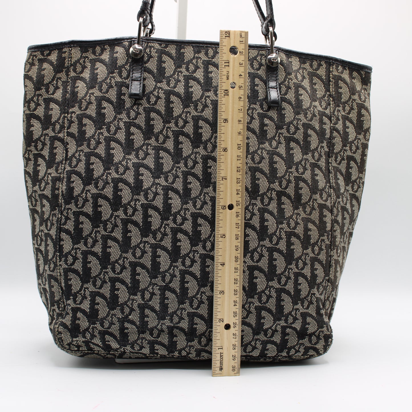 Christian Dior Navy Canvas Trotter Tote Bag