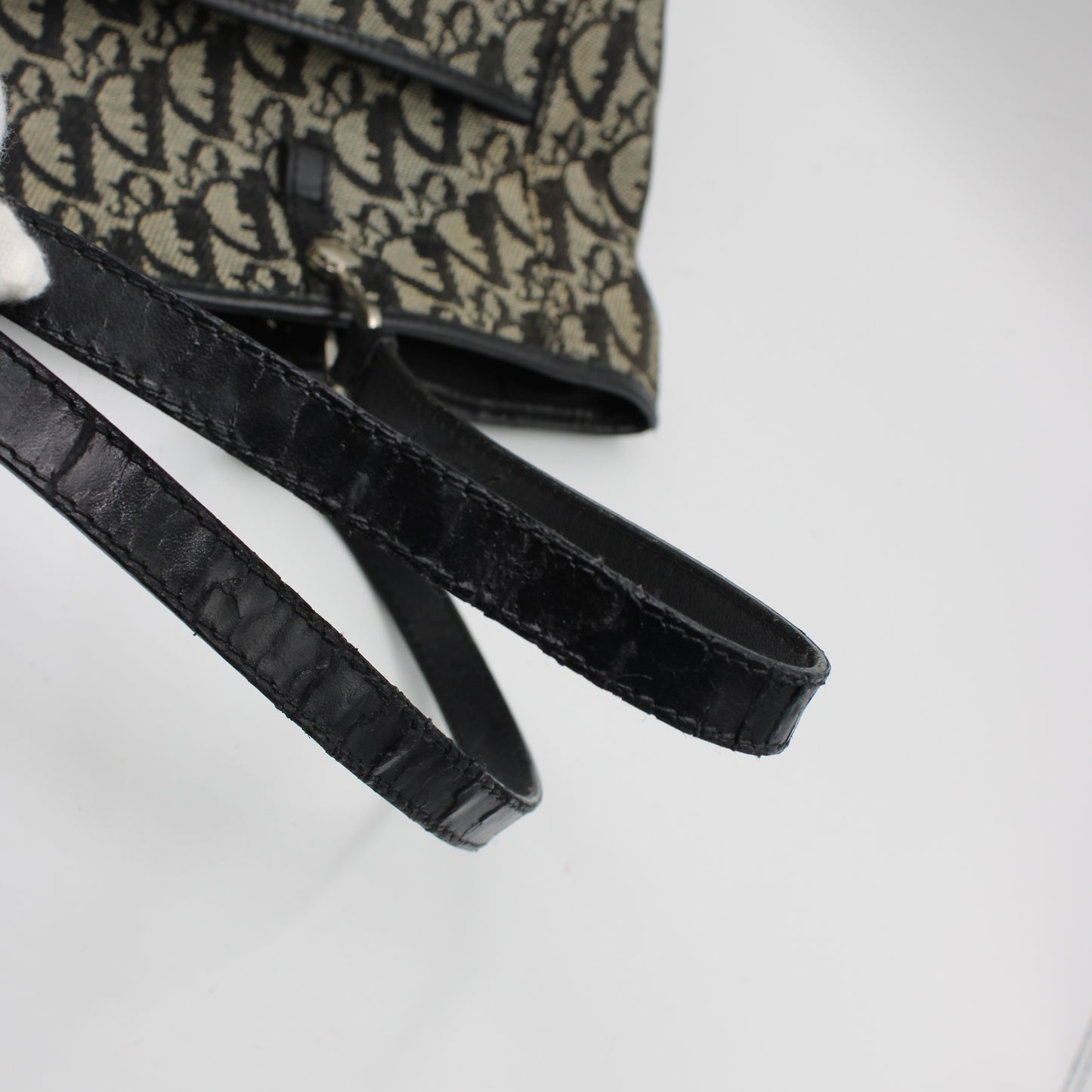 Christian Dior Navy Canvas Trotter Tote Bag