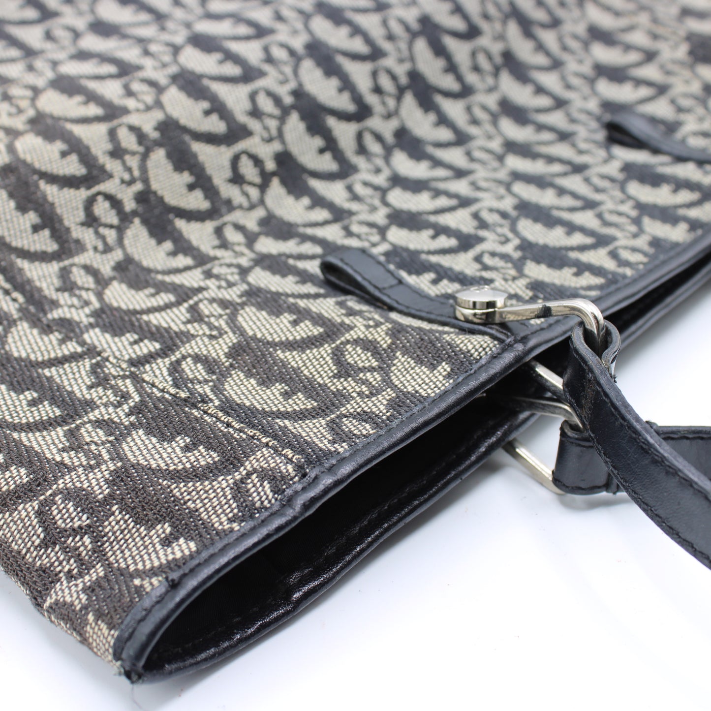 Christian Dior Navy Canvas Trotter Tote Bag