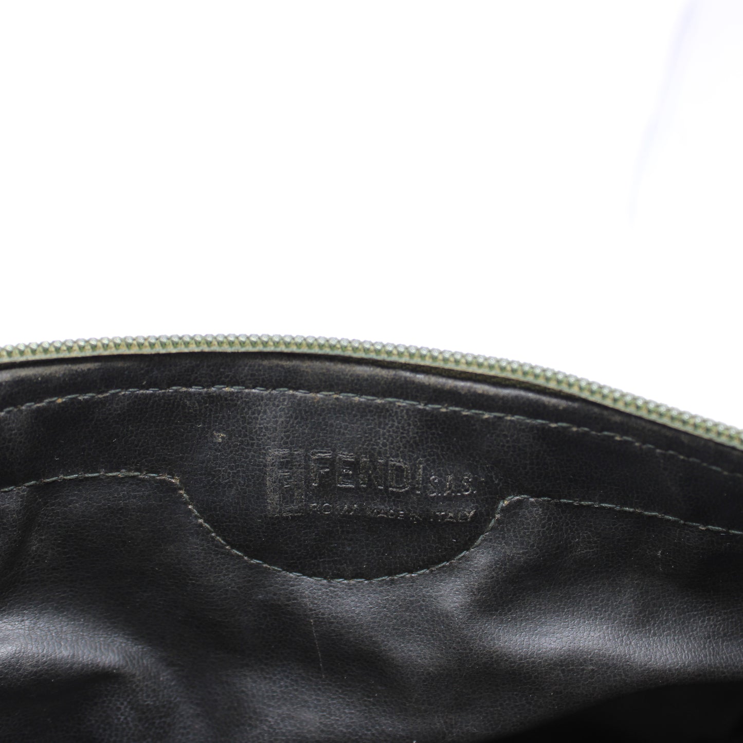 Fendi Orange Zucca Canvas Leather Boston Bag