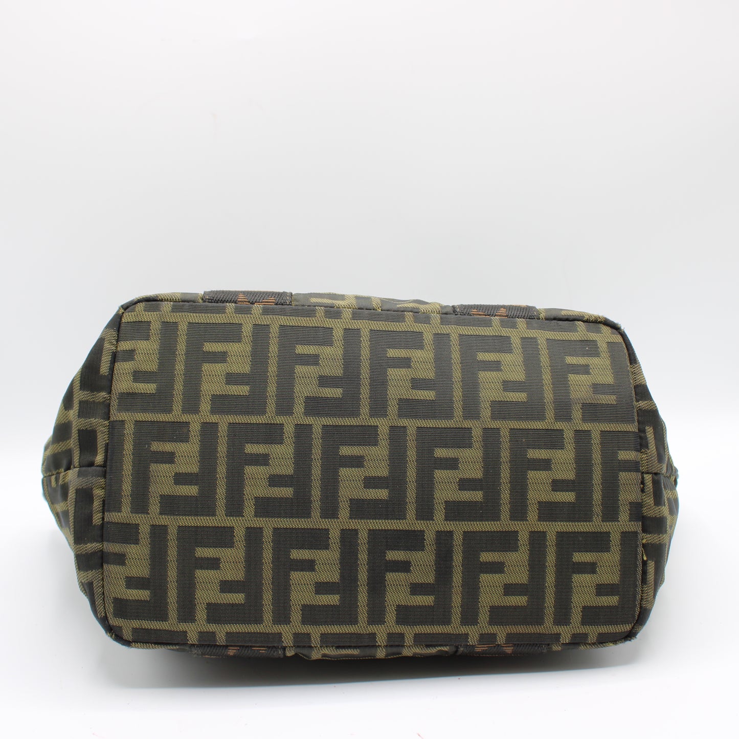 Fendi Roma Brown Zucca Canvas Trapeze Hand Bag