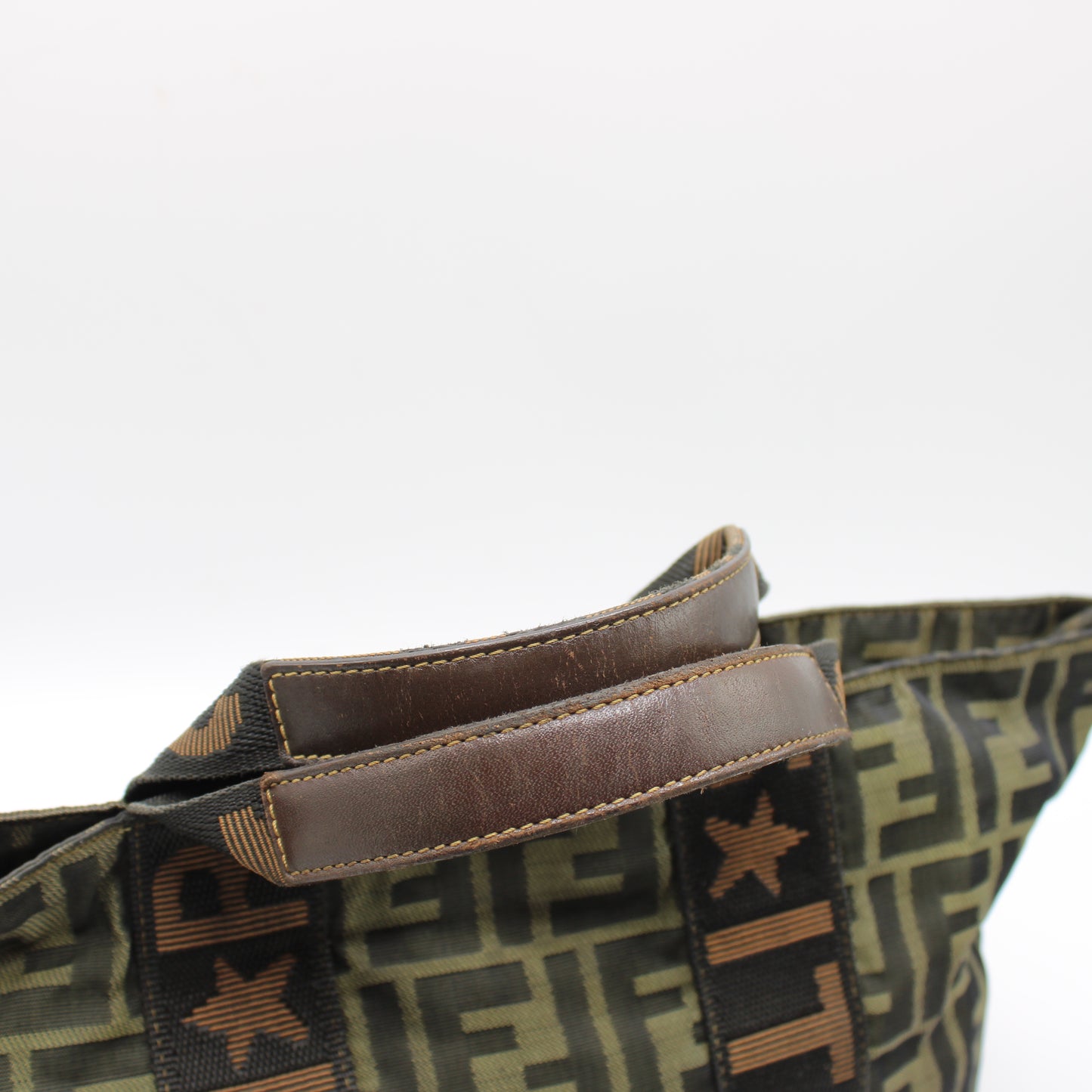 Fendi Roma Brown Zucca Canvas Trapeze Hand Bag