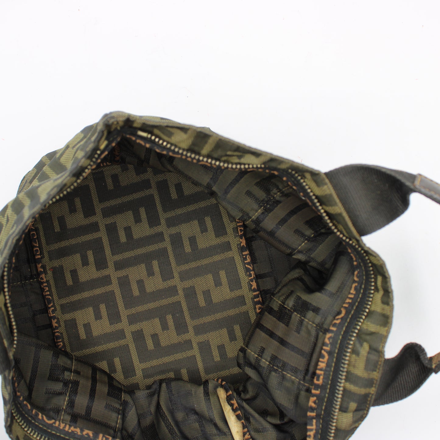 Fendi Roma Brown Zucca Canvas Trapeze Hand Bag