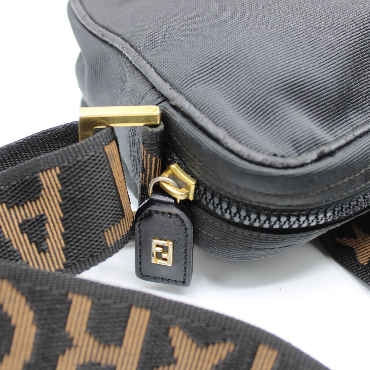 Fendi Roma Black 1925 Logo Crossbody Bag
