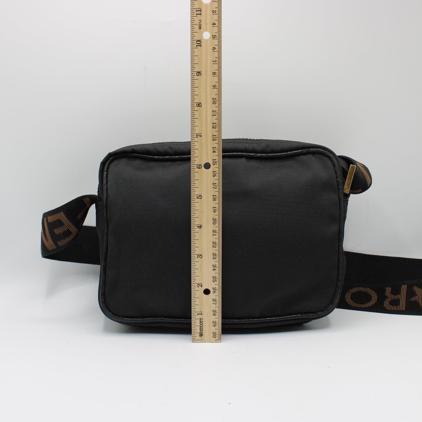 Fendi Roma Black 1925 Logo Crossbody Bag